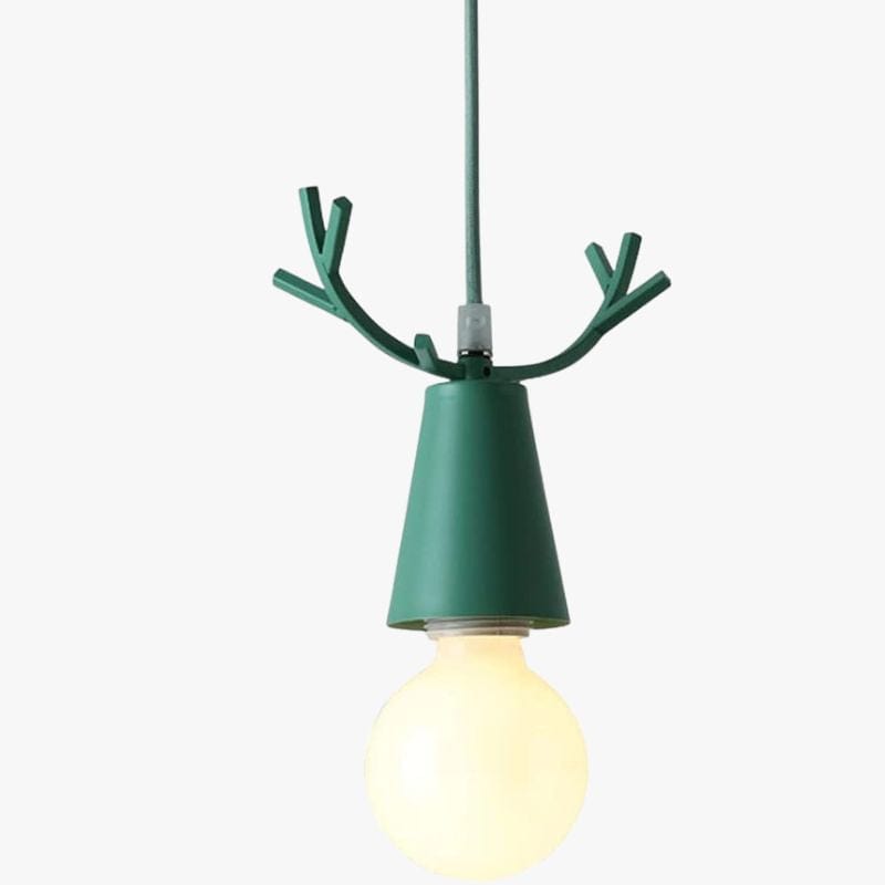 Colorful Deer Antler Cone LED Pendant Light Green Norenza