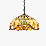 Colorful European Retro Bohemian Tiffany Glass Chandelier for Bar, Restaurant, and Mediterranean Porch Yellow Norenza