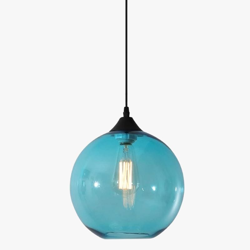 Colorful Glass Ball Pendant Light Blue Norenza