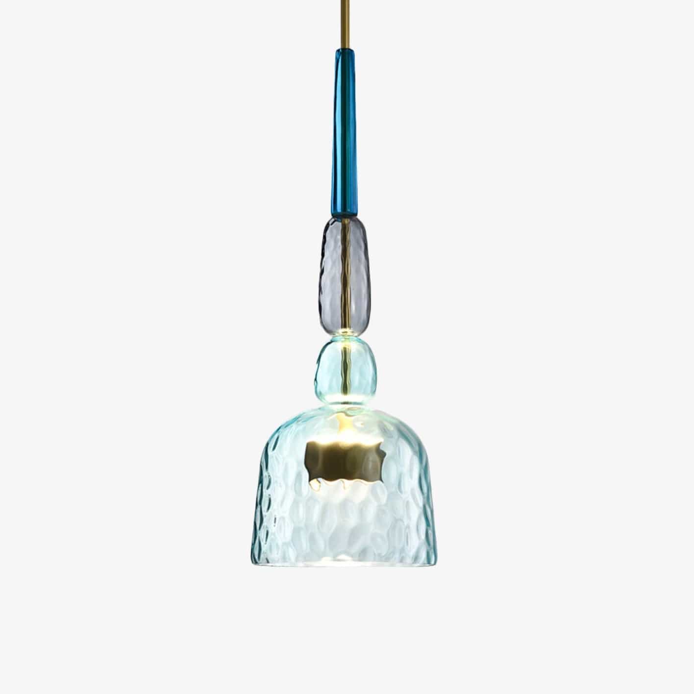 Colorful Glass LED Pendant Light Blue Norenza