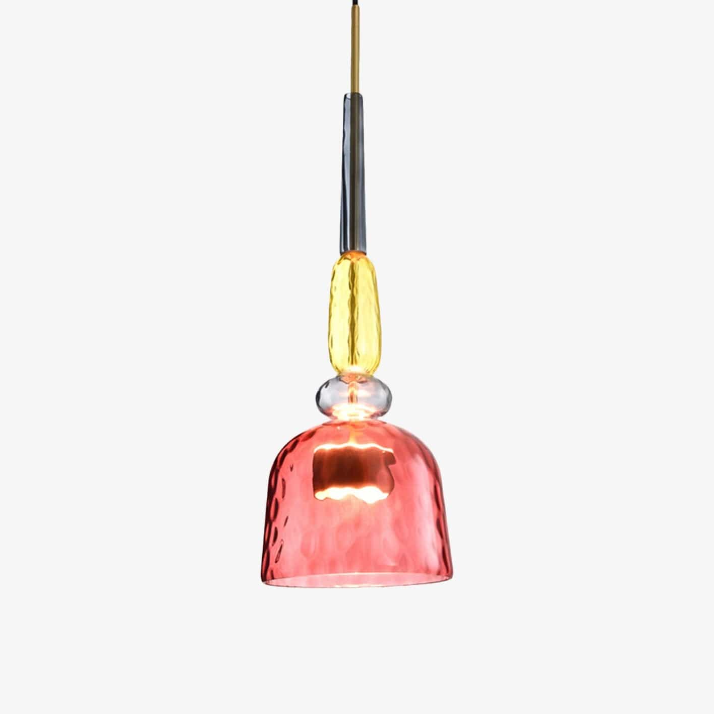 Colorful Glass LED Pendant Light Red Norenza