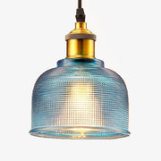 Colorful Glass Suspension Design with Gold Support Coffee Blue Norenza