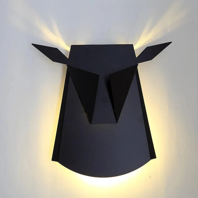 Colorful LED Deer Head Wall Sconce Black Norenza