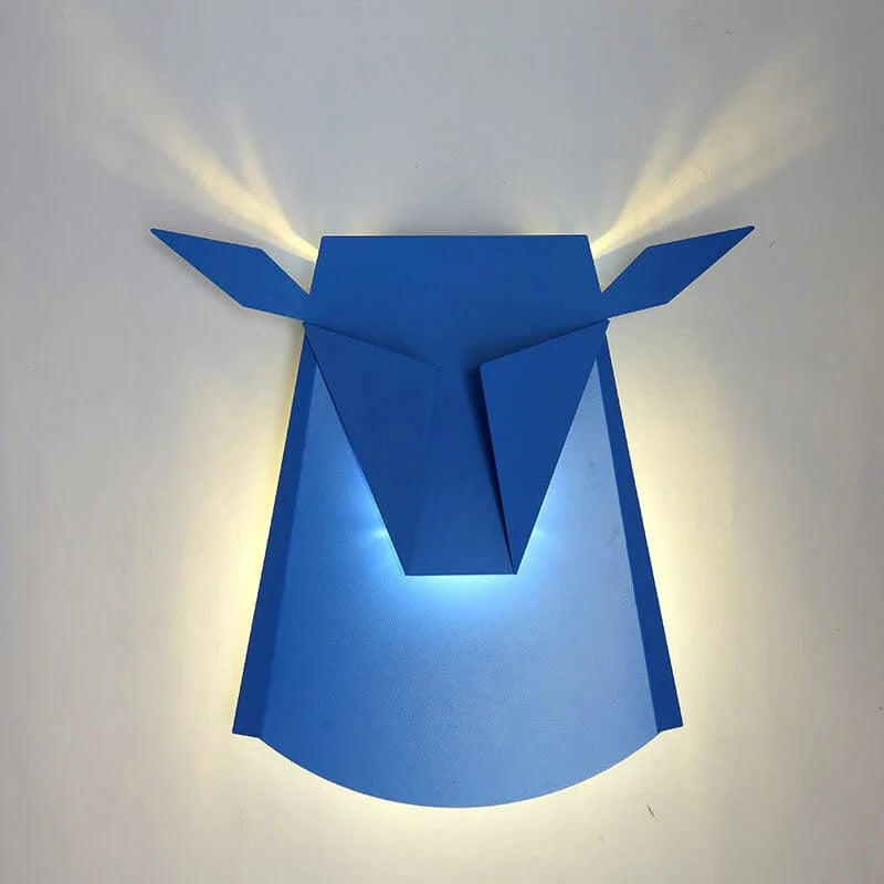 Colorful LED Deer Head Wall Sconce Blue Norenza