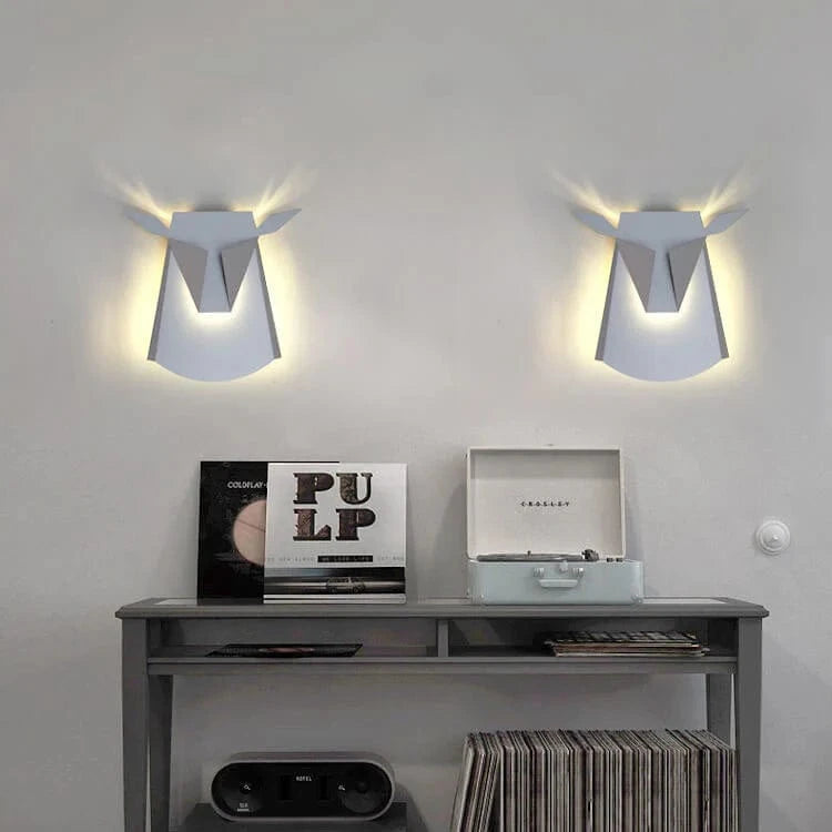 Colorful LED Deer Head Wall Sconce Norenza