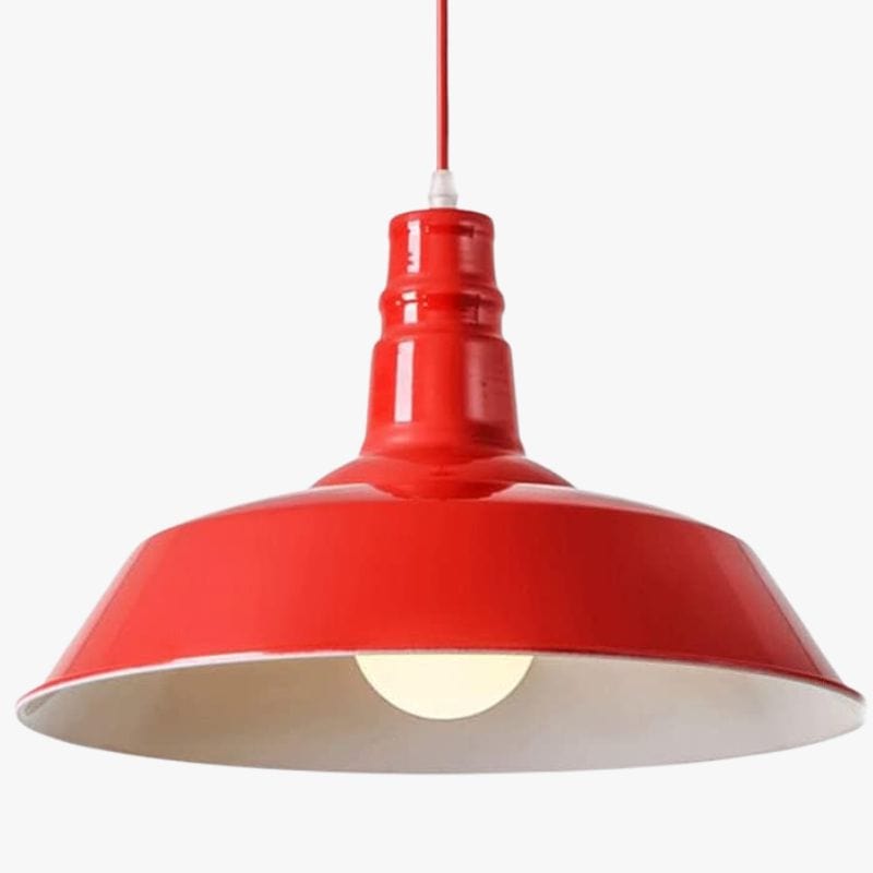 Colorful Macaron Shade LED Suspension Light - Loft Design Red Norenza