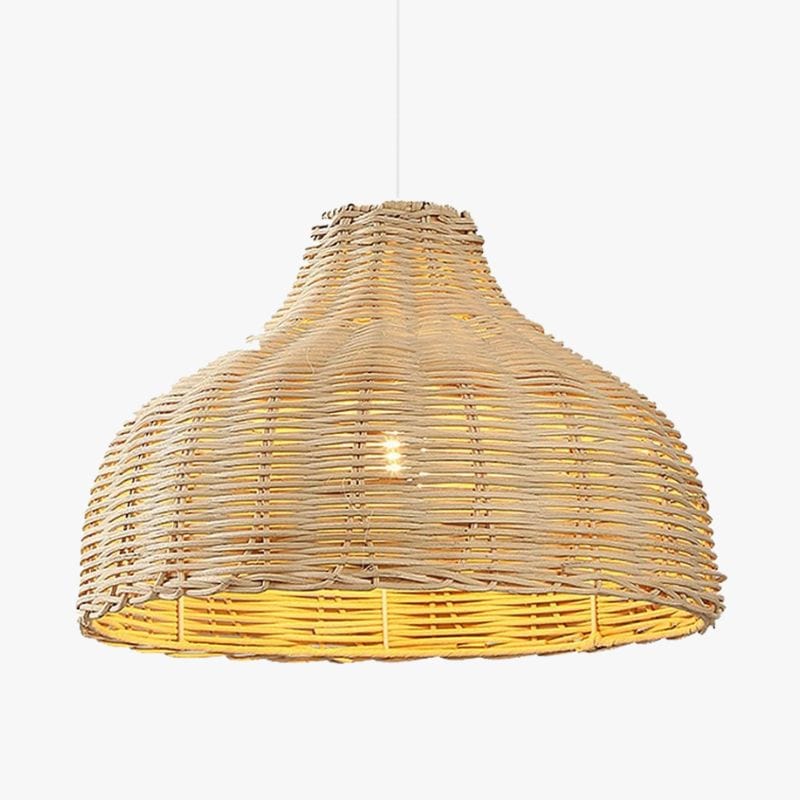 Colorful Rattan Shade LED Pendant Light Beige Norenza