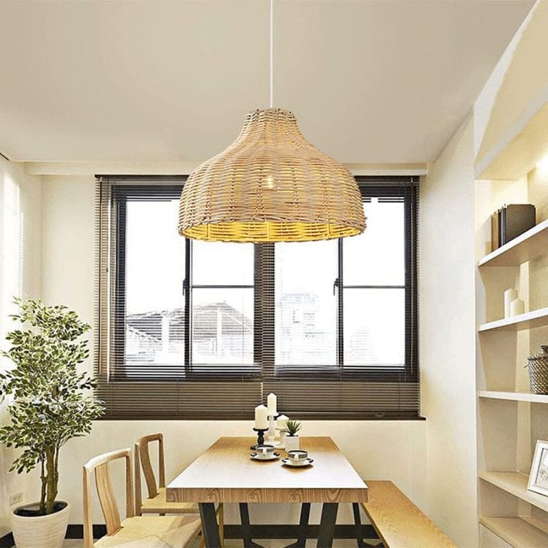 Colorful Rattan Shade LED Pendant Light Norenza