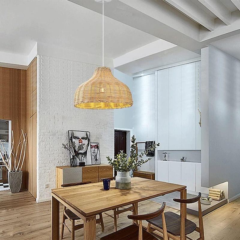 Colorful Rattan Shade LED Pendant Light Norenza