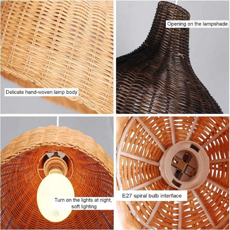 Colorful Rattan Shade LED Pendant Light Norenza