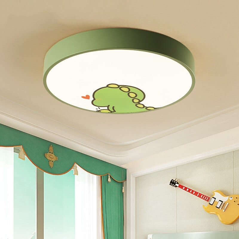 Colorful Round LED Ceiling Light for Kids' Room Green Norenza