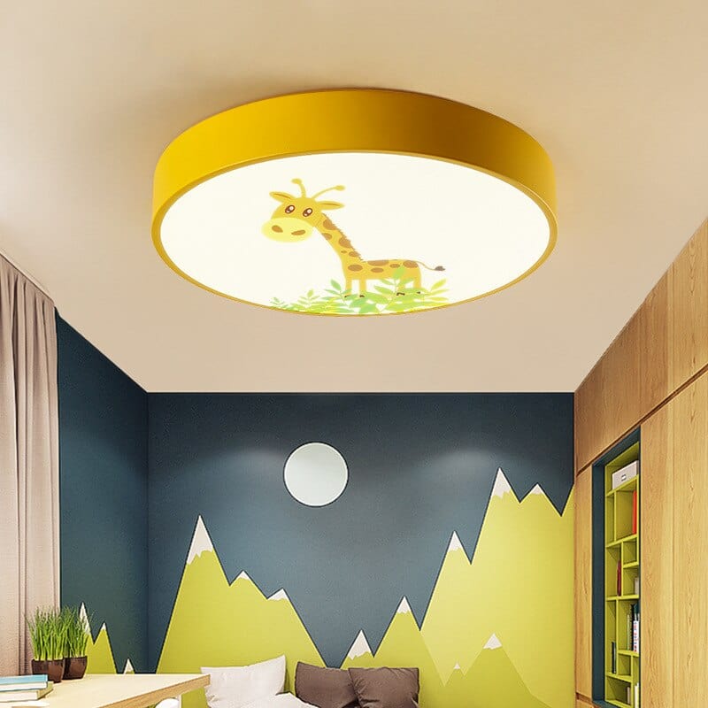 Colorful Round LED Ceiling Light for Kids' Room Yellow Norenza