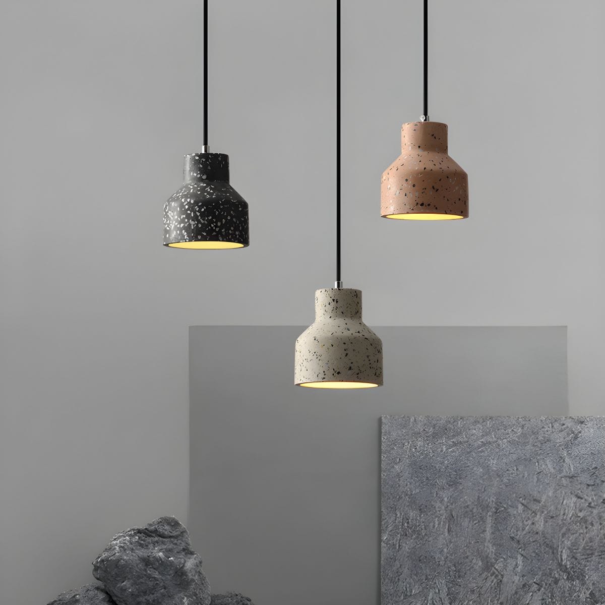 Colorful Terrazzo Stone Style Pendant Light Norenza