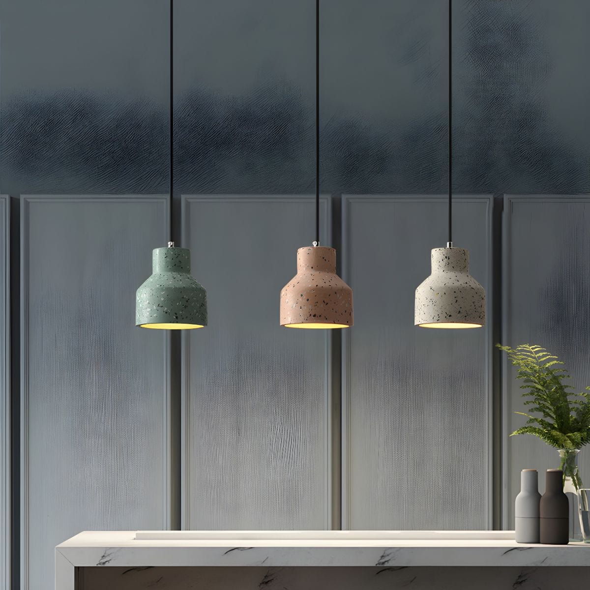 Colorful Terrazzo Stone Style Pendant Light Norenza