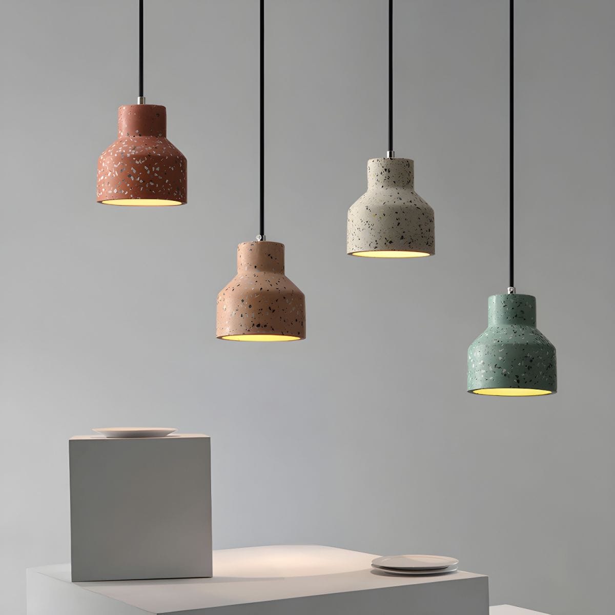 Colorful Terrazzo Stone Style Pendant Light Norenza