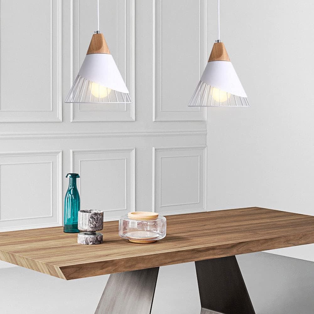 Cone-Shaped Metal Cage Pendant Light with Wooden Base Norenza