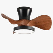 Contemporary Quiet Ceiling Fan with LED Light & Remote Control Walnut Norenza