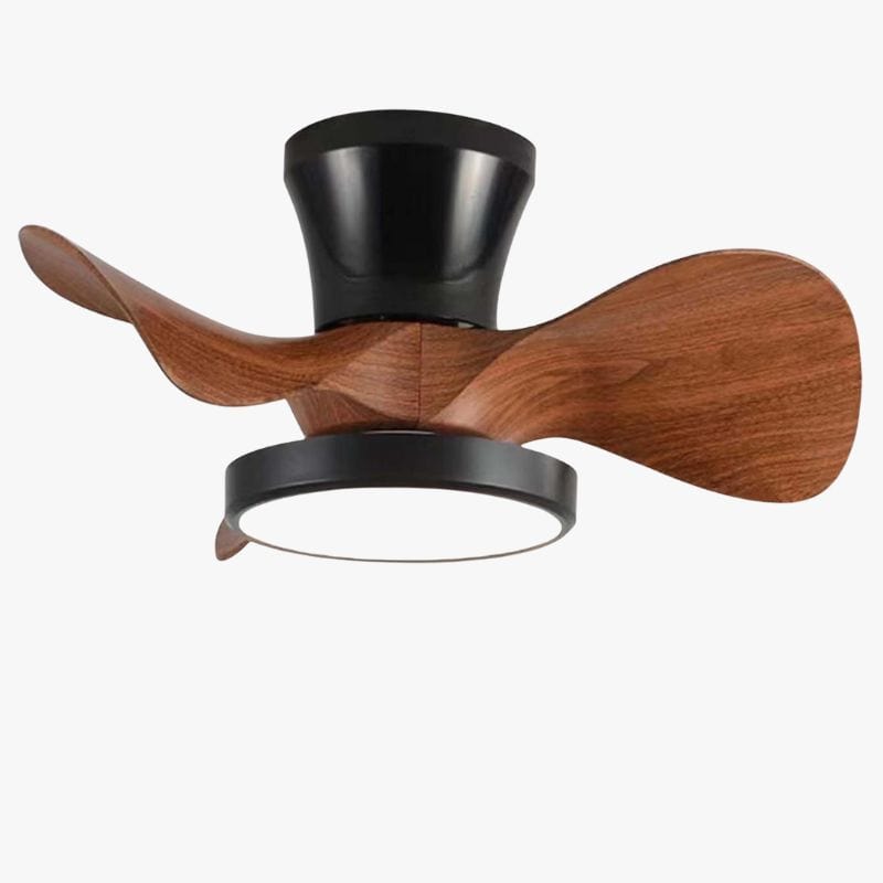 Contemporary Quiet Ceiling Fan with LED Light & Remote Control Walnut Norenza