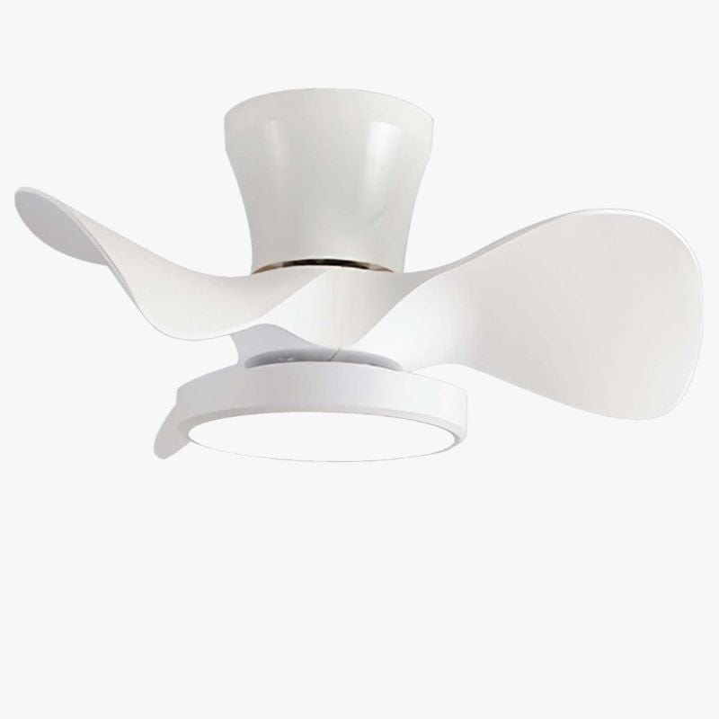 Contemporary Quiet Ceiling Fan with LED Light & Remote Control White Norenza