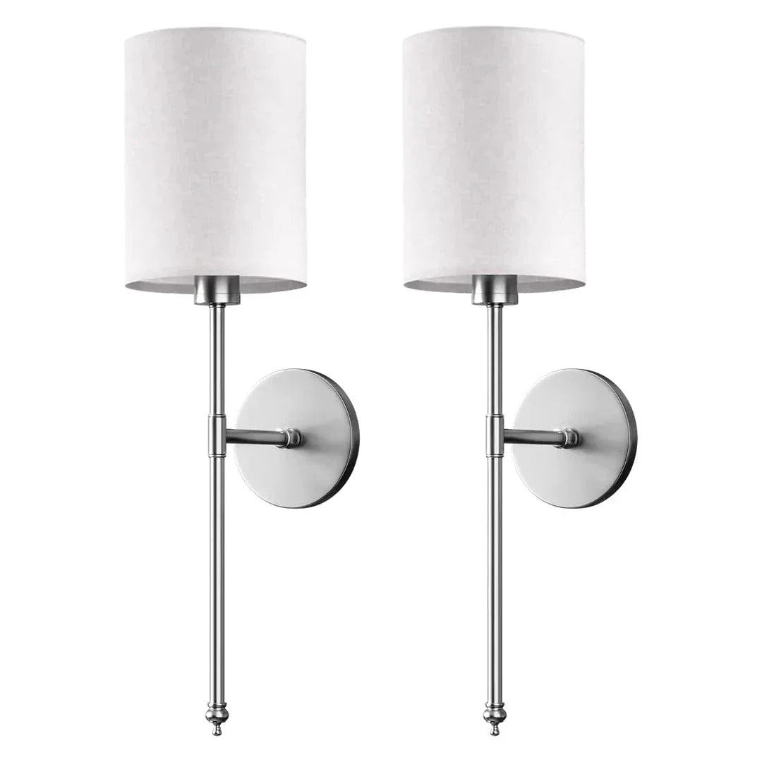Cordless Cylinder Wall Sconce (SET OF 2) Silver Norenza