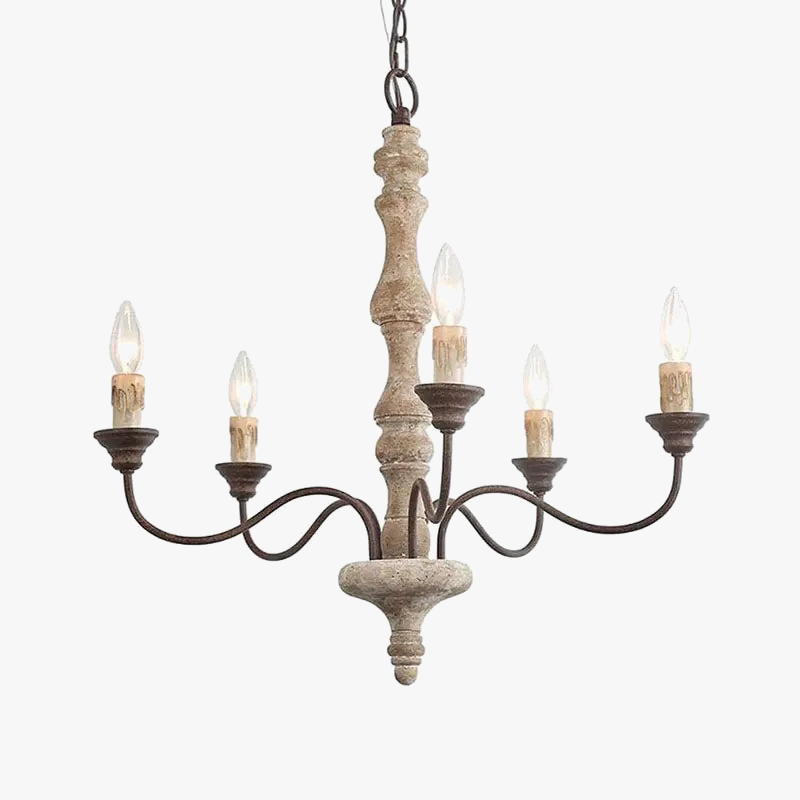 Retro American French Wooden Chandelier for Home & Restaurant