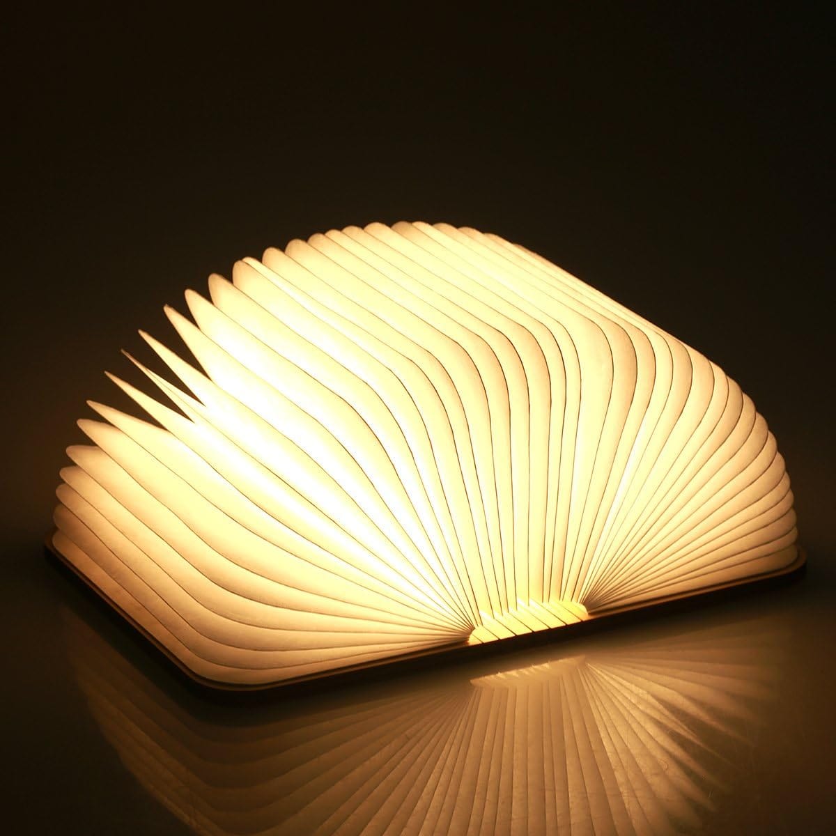 Creative 3D RGB Color Changing LED Night Light - USB Rechargeable Wooden Book Lamp for Kids' Room, Desk Decor, Birthday Gift Norenza