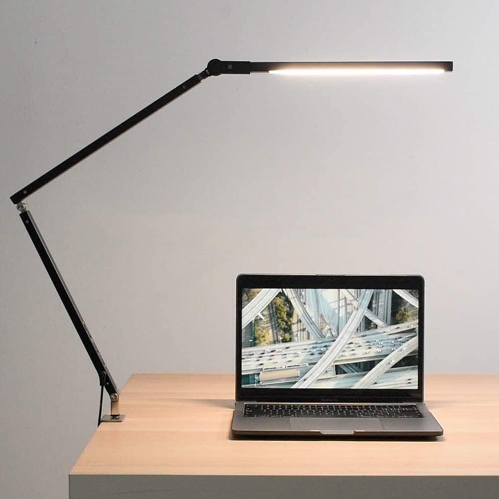 Creative LED Desk Lamp with Adjustable Arm and Dimming Feature Black Norenza