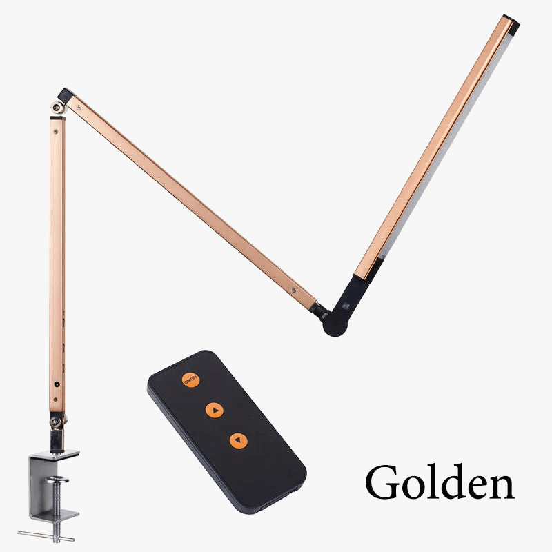 Creative LED Desk Lamp with Adjustable Arm and Dimming Feature Gold Norenza