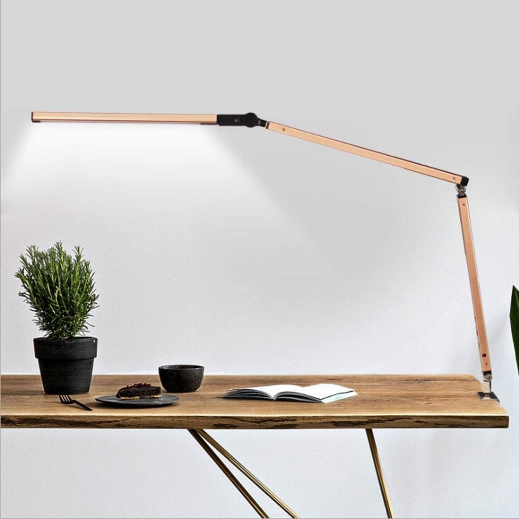 Creative LED Desk Lamp with Adjustable Arm and Dimming Feature Rose gold Norenza