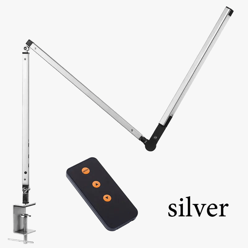 Creative LED Desk Lamp with Adjustable Arm and Dimming Feature Silver Norenza