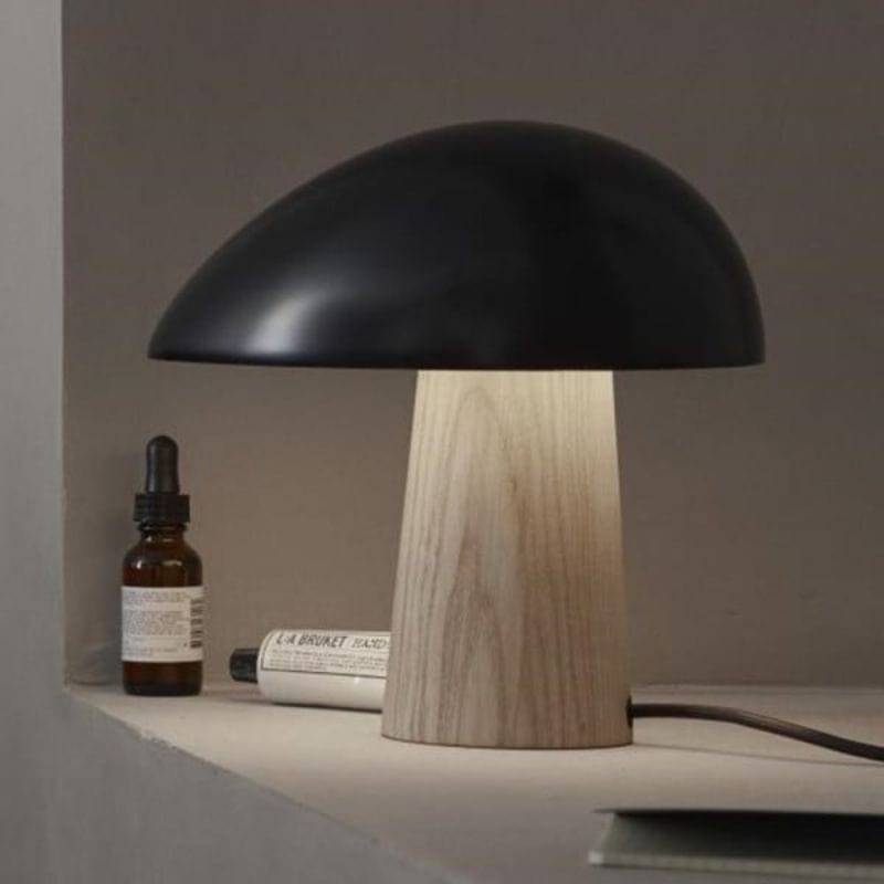 Creative Modern Mushroom LED Nightstand Lamp Black Norenza