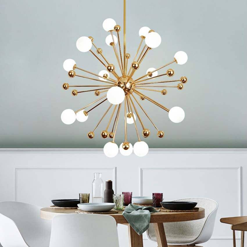 Creative Multi-Ball Glass Pendant Light with Gold Finish Norenza