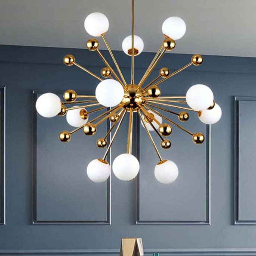 Creative Multi-Ball Glass Pendant Light with Gold Finish Norenza