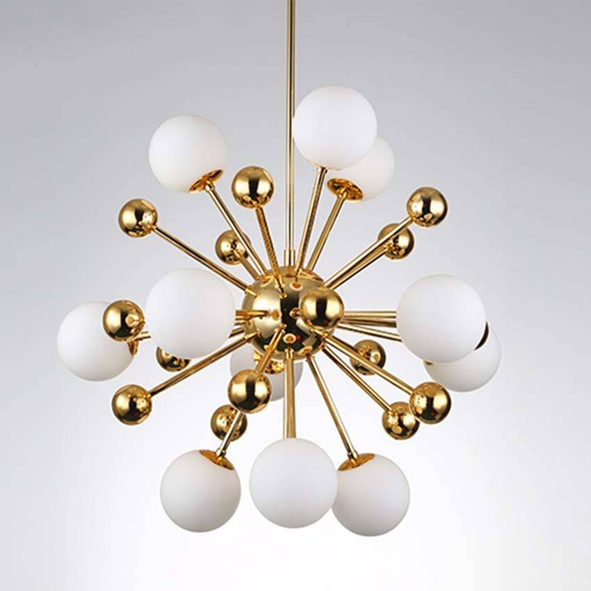 Creative Multi-Ball Glass Pendant Light with Gold Finish Norenza