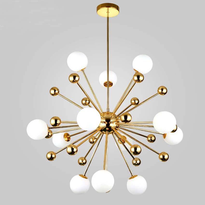 Creative Multi-Ball Glass Pendant Light with Gold Finish Norenza