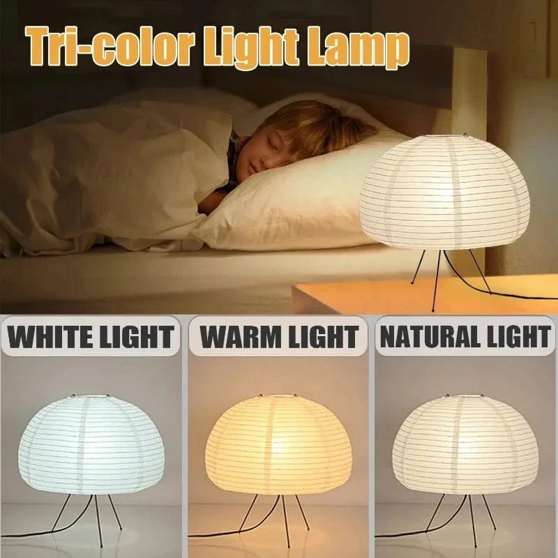 Creative Retro Wabi Sabi Rice Paper Nightstand Lamp Norenza