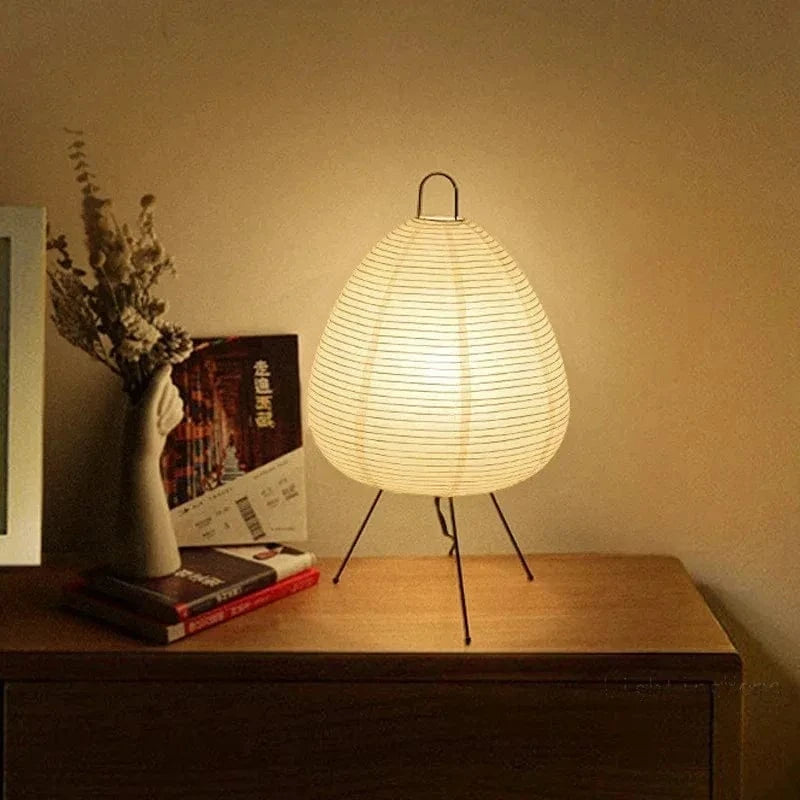 Creative Retro Wabi Sabi Rice Paper Nightstand Lamp Norenza