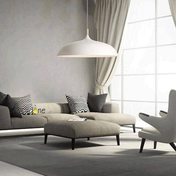 Creative Round Metal White Shade LED Pendant Light Norenza