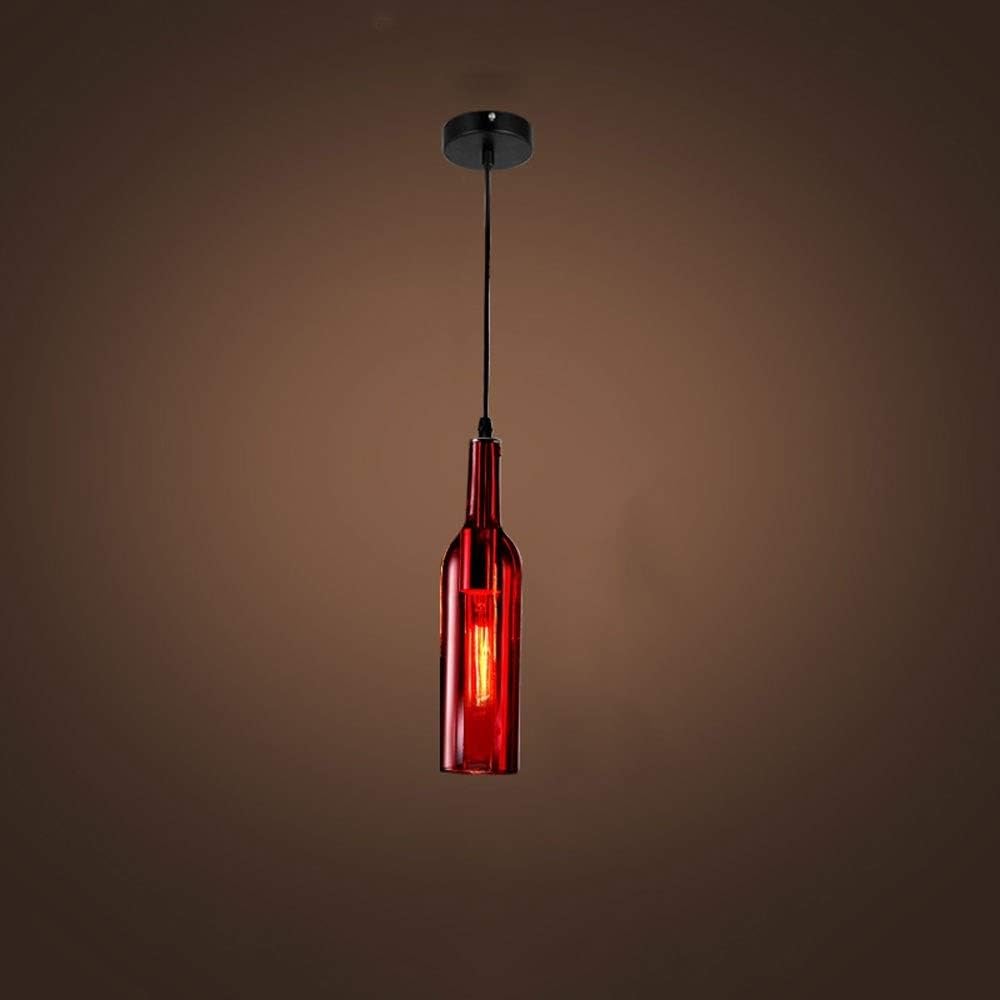 Creative Wine Bottle Shaped Decorative Pendant Light for Home Red Norenza