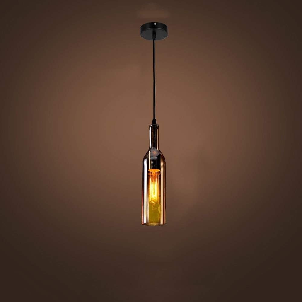 Creative Wine Bottle Shaped Decorative Pendant Light for Home Yellow Norenza