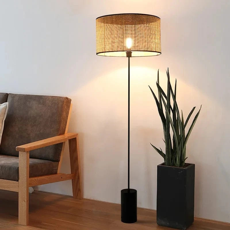 Creative Woven Rattan Floor Lamp for Rustic Interior Norenza