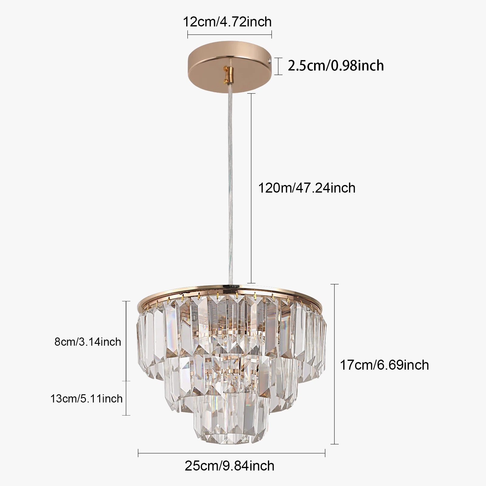 Modern K9 Crystal LED Pendant Light for Home Décor, Kitchen, Dining, and Living Room