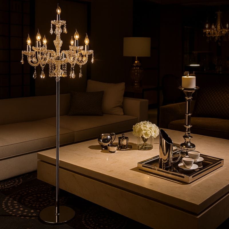Crystal Candle Floor Lamp Norenza
