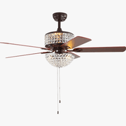Crystal Ceiling Fan with Remote Control and Lights Bronze Norenza