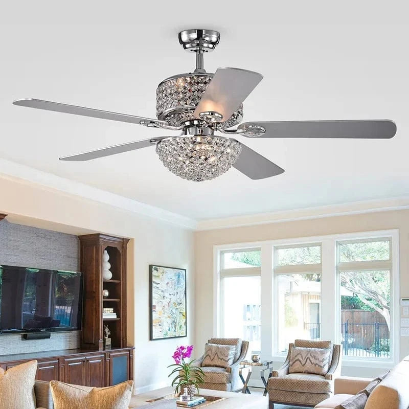 Crystal Ceiling Fan with Remote Control and Lights Norenza