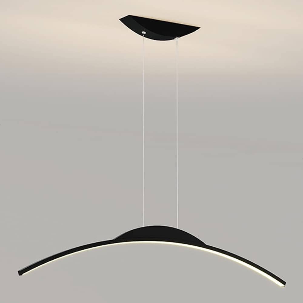 Curved Nordic Pendant Light for Kitchen Bar Black Norenza