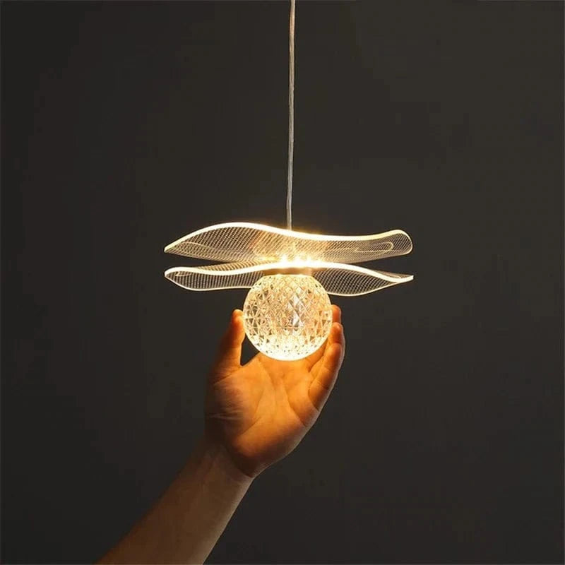Custom LED Crystal Lotus Leaf Pendant Light Norenza