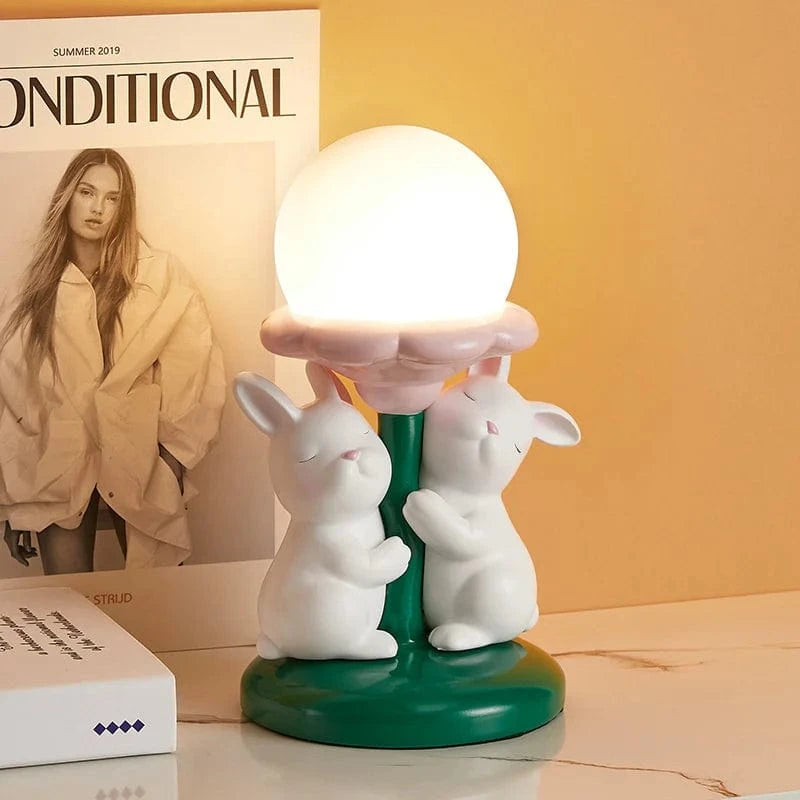 Cute Kawaii Rabbit Desk Lamp for Girls and Weddings Green Norenza