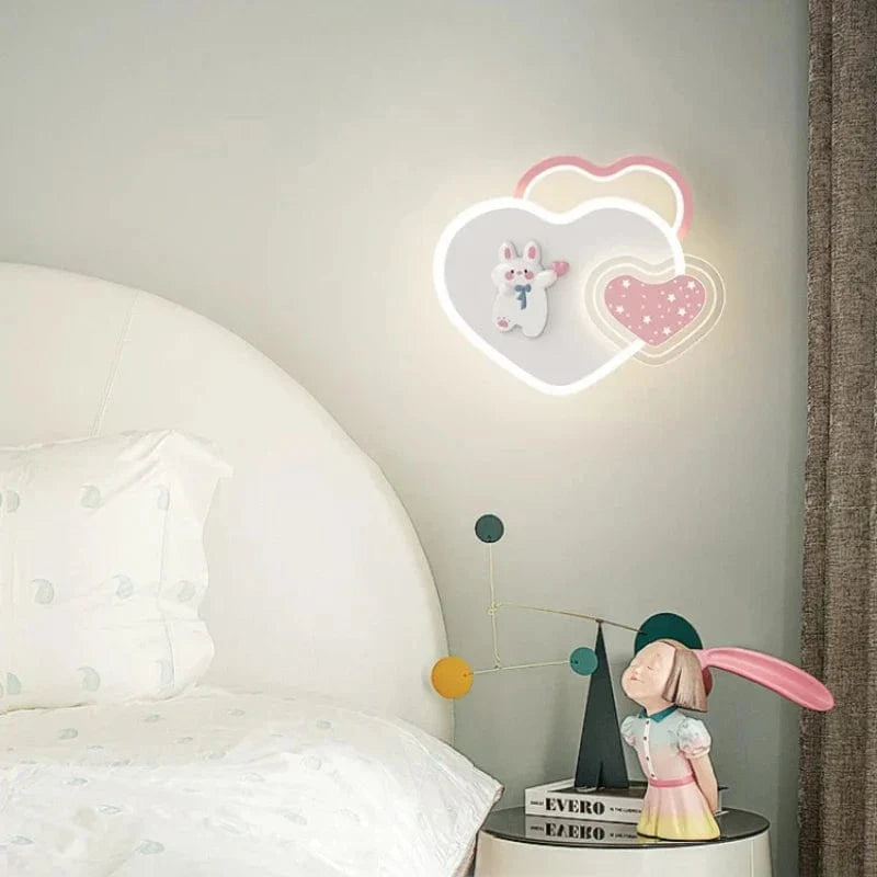 Cute Nightstand Lamp for Princess Room with Pink Bow Norenza