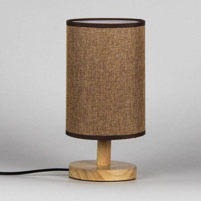 Cylinder Shade Fabric Table Lamp Brown Norenza